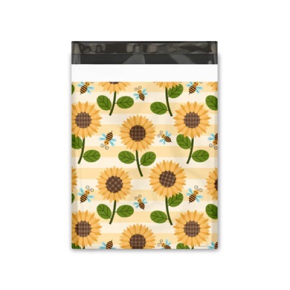 Sunflowers & Bumble Bees 🐝 Poly Mailers 10x13 Pack of 25 - Picture 4 of 6
